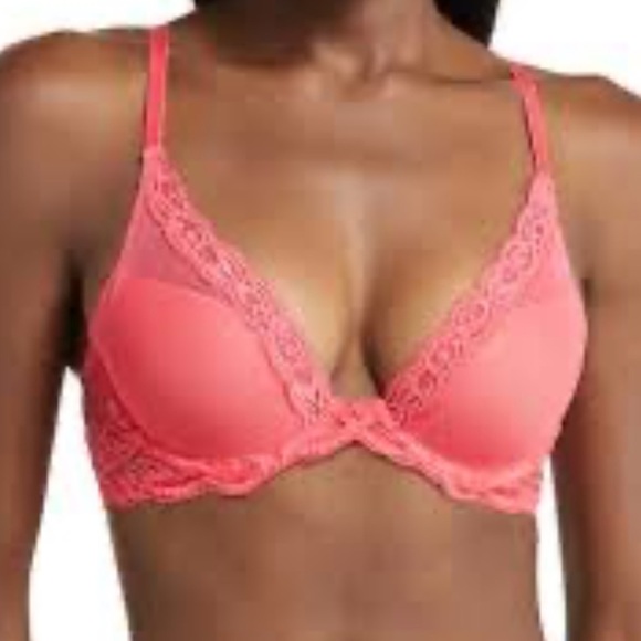 Natori Feather Plunge Contour Mesh Underwire Bra - Picture 5 of 6